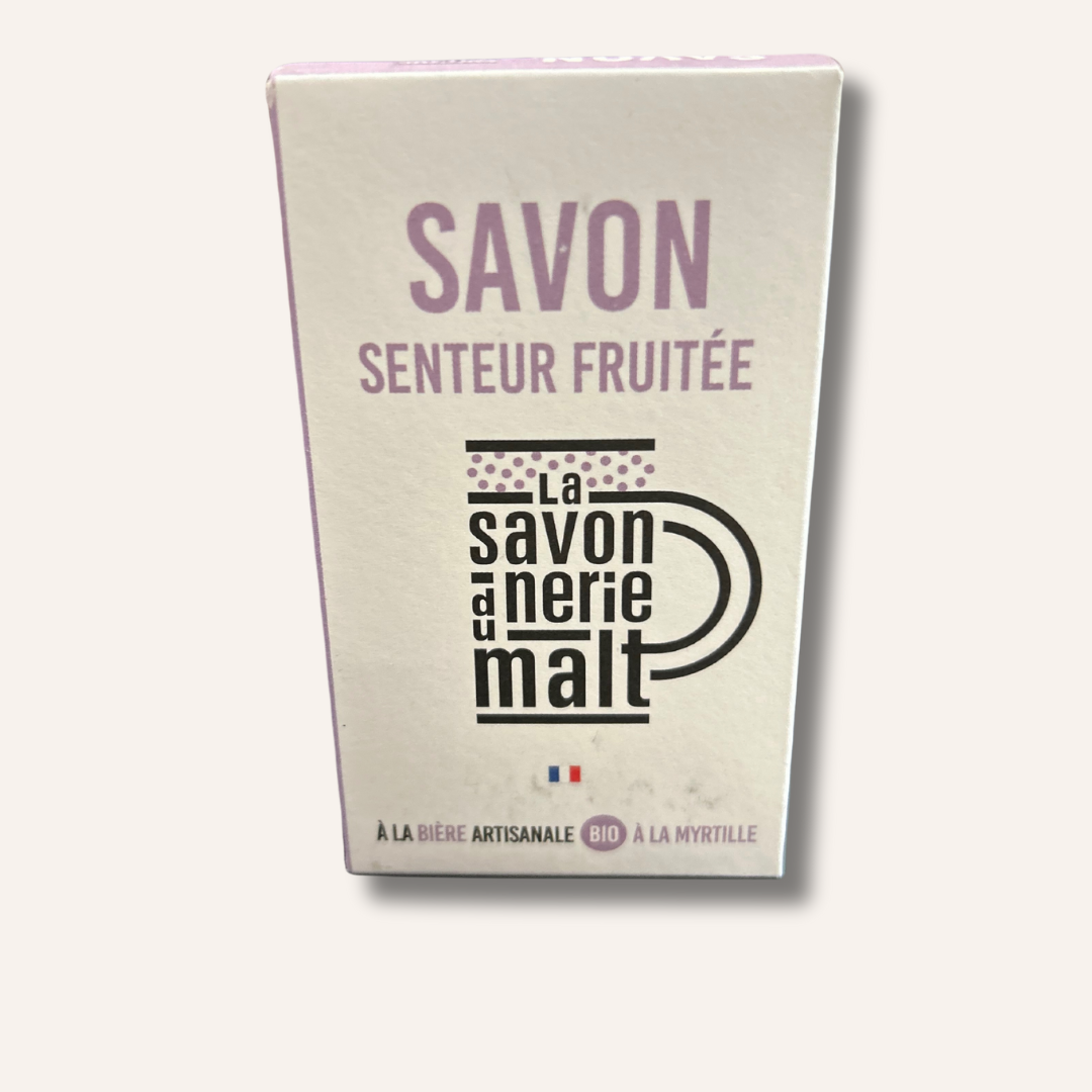 Savon à la bière à la myrtille artisanale Bio - 100 gr.