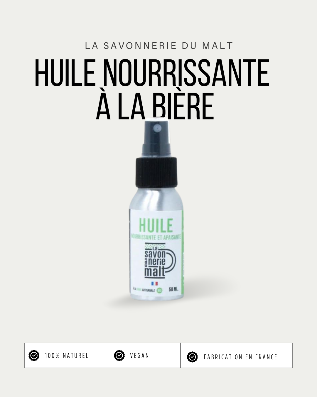 Huile nourissante à la bière artisanale Bio - 50 ml