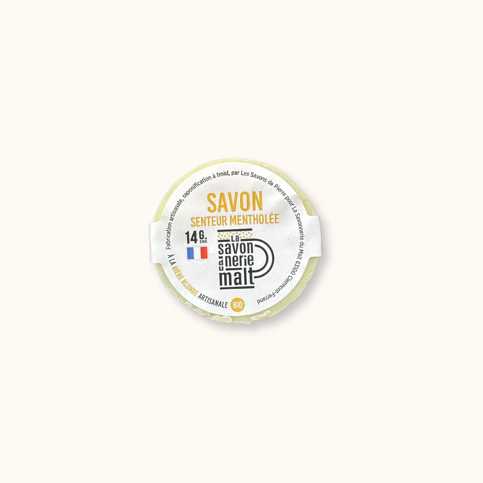 Individual soap with organic artisanal blond beer