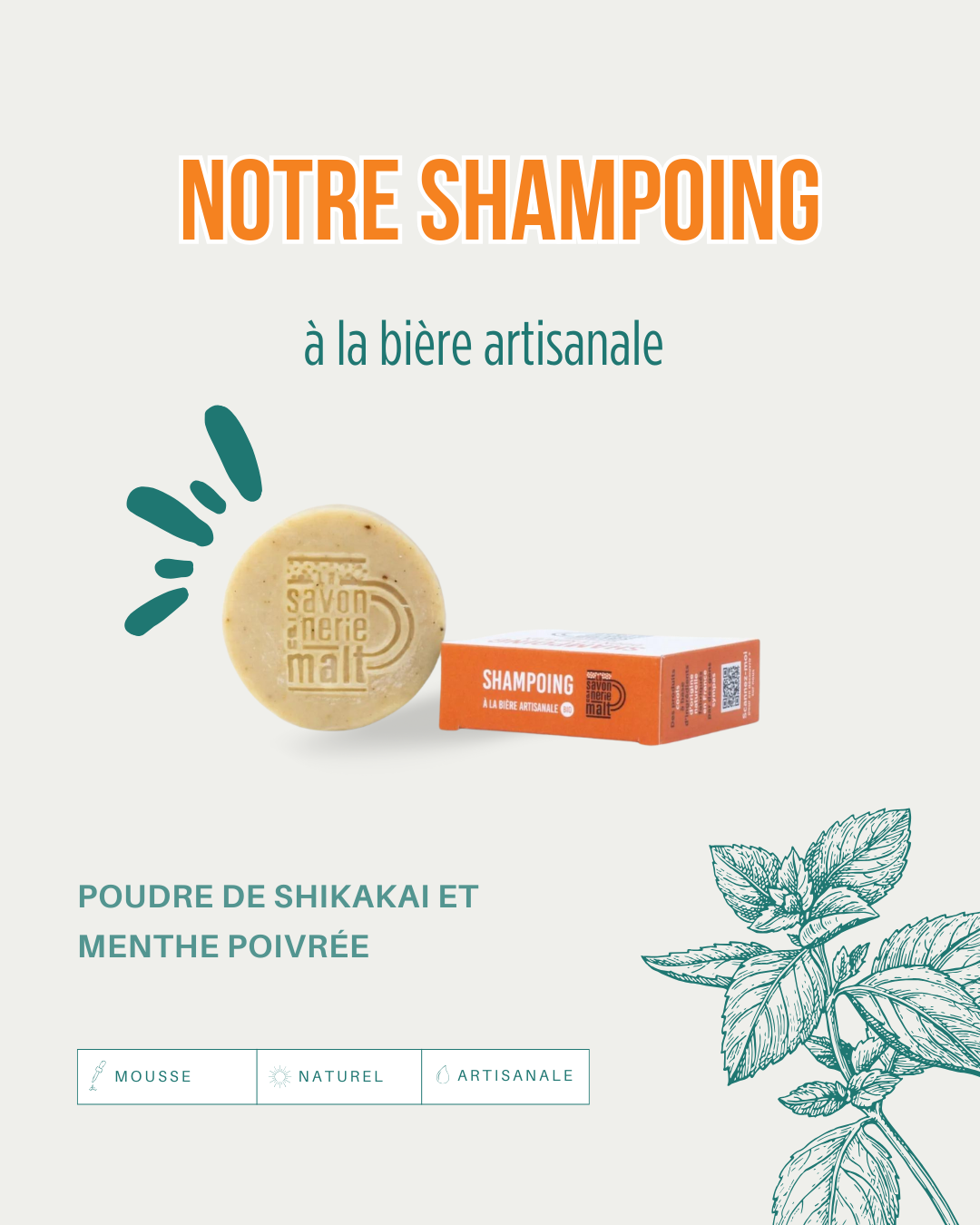 Organic craft beer shampoo